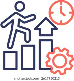 Progress Icon Line Color Vector Illustration