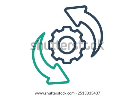 Progress icon. line icon style. gear with arrow. icon related to SWOT. business elements vector illustration