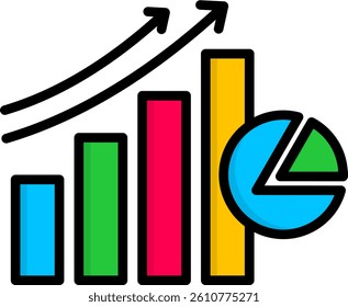 Progress Icon Lineal Color Vector Illustration