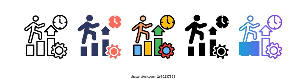 Ilustração de Vários Vetores do Ícone de Progresso
