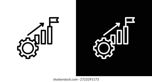 Icono de progreso hoja blanco y negro