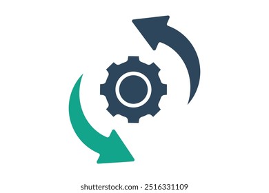 Progress icon. solid icon style. gear with arrow. icon related to SWOT. business elements vector illustration