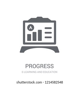 Progress icon. Trendy Progress logo concept on white background from E-learning and education collection. Suitable for use on web apps, mobile apps and print media.