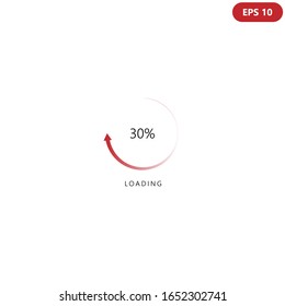 Progress icon vector design template. Load sign symbol progress bar for upload and download process. Isolated on white background. Vector illustration. EPS 10