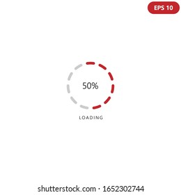 Progress icon vector design template. Load sign symbol progress bar for upload and download process. Isolated on white background. Vector illustration. EPS 10