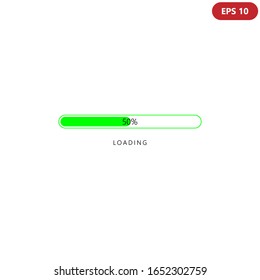 Progress icon vector design template. Load sign symbol progress bar for upload and download process. Isolated on white background. Vector illustration. EPS 10