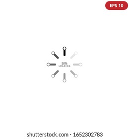 Progress icon vector design template. Load sign symbol progress bar for upload and download process. Isolated on white background. Vector illustration. EPS 10