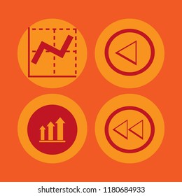 progress icon. progress vector icons set left arrow, growing graph and graph