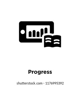 Progress icon vector isolated on white background, logo concept of Progress sign on transparent background, filled black symbol