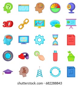 Progress icons set. Cartoon set of 25 progress vector icons for web isolated on white background