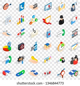 Progress icons set. Isometric style of 36 progress vector icons for web for any design