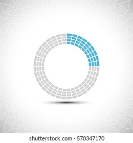 Progress indicator Bar. Download Upload Web preloader. Halftone background Vector Illustration.