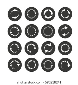 progress indicator icon set in circle buttons