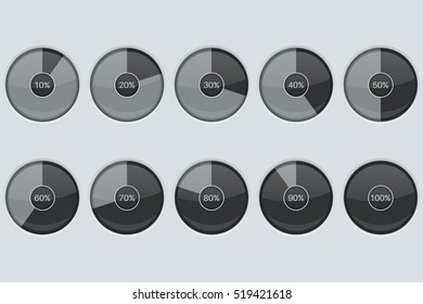 Progress indicator. Round loading icon. Vector illustration