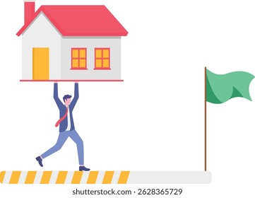 Progress or journey to success or achieve goal, business step or career path,


