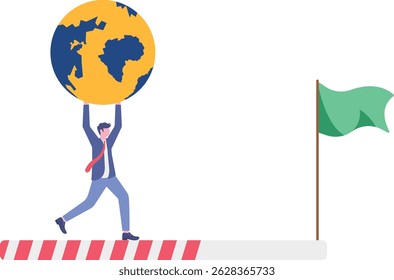 Progress or journey to success or achieve goal, business step or career path,

