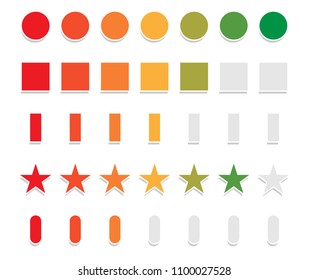 Progress, level bars with different shapes. Level concept