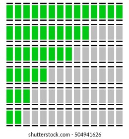 Progress, level indicators - Gauges, meters in sequence