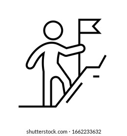 Icono de línea de progreso, signo de concepto, ilustración de vector de esquema, símbolo lineal.