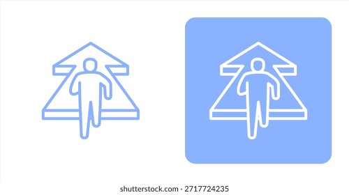 Línea de progresoIlustración de color de dos tonos e icono de fondo contrastante