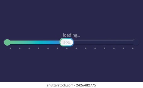 Progress load bar. Indicator of status download. Graphic icons of interface. Neon buttons of speed of upload. Web loaders with percent. Futuristic UI for website, game, internet