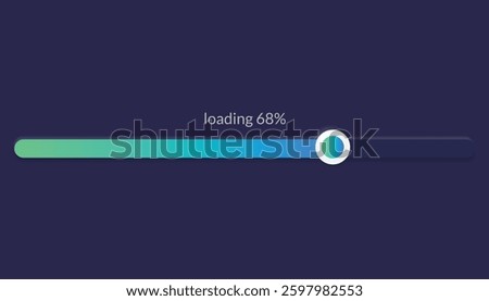 Progress load bar. Indicator of status download. Graphic icons of interface. Neon buttons of speed of upload. Web loaders with percent. Futuristic UI for website, game, internet