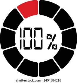 Progress loading bar. 100% progress vector - Vector