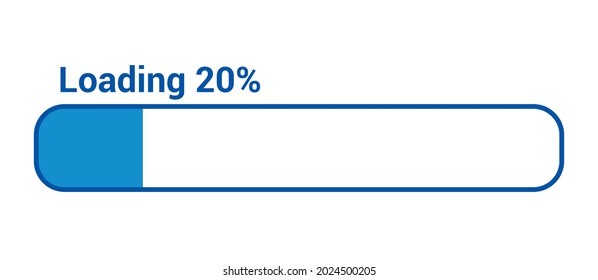 Progress Loading Bar 20 Percent (20%) On White Background