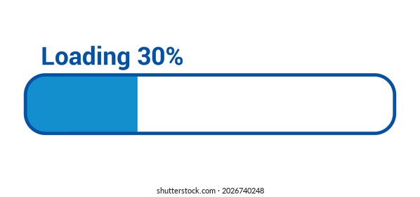 progress loading bar 30 percent (30%) on white background