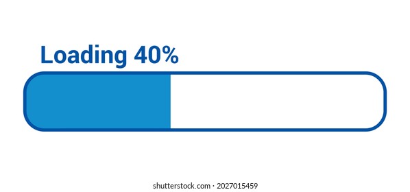 progress loading bar 40 percent (40%) on white background