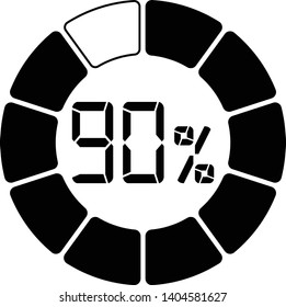 Progress loading bar. 90% progress vector - Vector