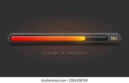 Progress loading bar. Downloading process. Concept technology. Vector illustration.