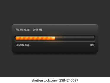 Progress loading bar. Downloading process. Concept technology. Vector illustration.