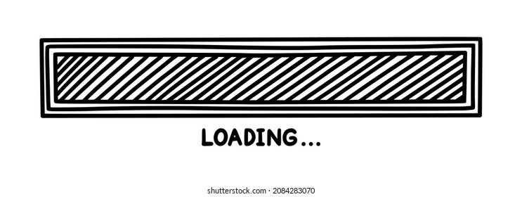 Progress loading bar. Infographics design element with status of completion. Hand drawn vector illustration isolated in white background