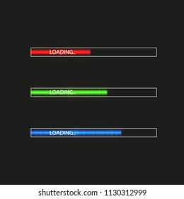 Progress loading bar with lighting. Concept technology. Vector illustration