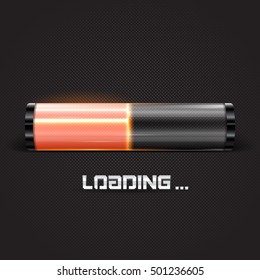 Progress loading bar with lighting. Concept technology. Vector illustration.