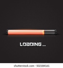 Progress loading bar with lighting. Concept technology. Vector illustration.