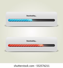 Progress loading bar with lighting. Concept technology. Vector illustration.