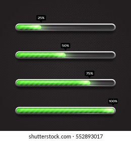 Progress loading bar with lighting. Concept technology. Vector illustration.