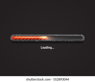 Progress loading bar with lighting. Concept technology. Vector illustration.