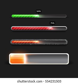 Progress loading bar with lighting. Concept technology. Vector illustration.