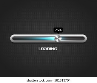 Progress loading bar with lighting. Concept technology. Vector illustration.