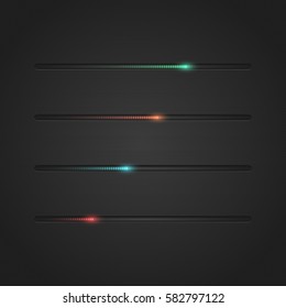 Progress loading bar with lighting. Concept technology. Vector illustration.