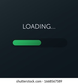 Progress loading bar with lighting and shadows. Concept technology. Vector illustration.