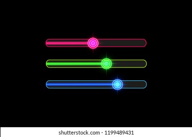Progress loading bar with Neon Target isolated. Concept technology. Vector illustration