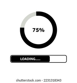 Progress loading bar on white background. Stock vector
Loading vector icon. Loading sign for mobile concept and web design.
