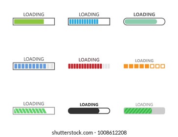 progress loading bar set, download sign template