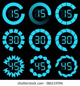 Progress loading bar. Set of indicators. Vector illustration
