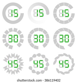 Progress loading bar. Set of indicators. Vector illustration