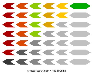 Progress / loading bar, step, stage indicators with hexagons